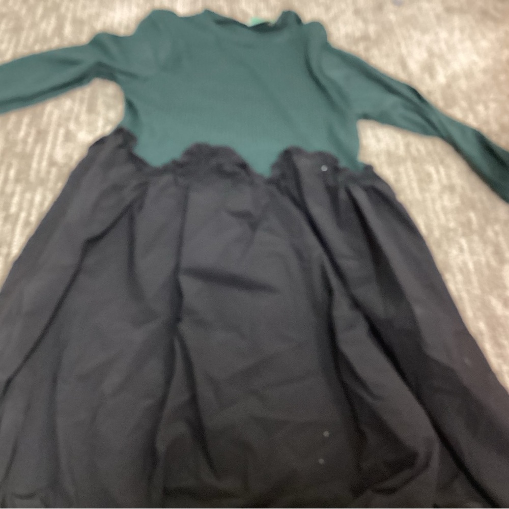 Green and black bubble dress